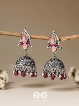 The Shades of Love - Enamelled Oxidised Jhumka Earrings