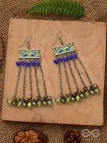 The Flattering Trails- Enamelled Oxidised Earrings