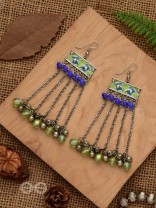 The Flattering Trails- Enamelled Oxidised Earrings