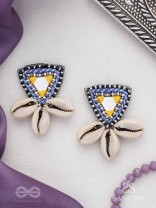Kapardin - The Shells Trio - Mirror, Resham And Shells Hand Embroidered Earrings