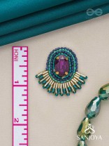 Abdimat -The Twilight  Radiance - Stone And Cutdana Hand Embroidered Earrings