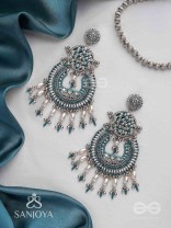 Atisiddhi- The Perfect Intricacy- Beads And Pearl Drops Hand Embroidered Oxidised Earrings