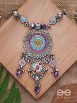 The Hypnotising Circles- Enamelled Oxidised Neckpiece