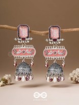 The Rosewood Nostalgia- Enamelled Oxidised Jhumka Earrings