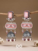 The Rosewood Nostalgia- Enamelled Oxidised Jhumka Earrings