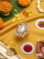 Haimana - The Shell Haven - Beads And Shell Hand Embroidered Ring