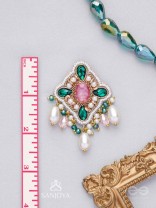 Abhivars - The Early Blossoms - Beads, Pearls And Stone Hand Embroidered Earrings