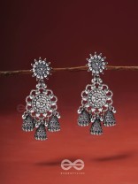 The Moon Flower- Oxidised Earrings