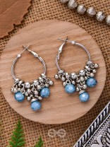 The Blue Orchid- Glass Drops Oxidised Earrings