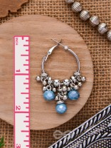 The Blue Orchid- Glass Drops Oxidised Earrings