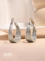 Spiral Strands - Statement Silver Hoop Earrings 