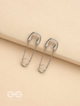 Pin It Up - Statement  Silver Earrings