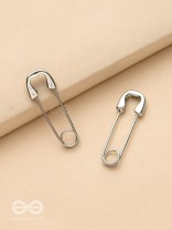 Pin It Up - Statement  Silver Earrings