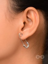 Pin It Up - Statement  Silver Earrings