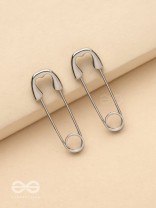 Pin It Up - Statement  Silver Earrings
