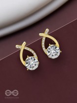 Shining Shimmerstones - Golden Embellished Earrings