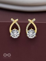 Shining Shimmerstones - Golden Embellished Earrings