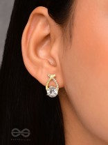 Shining Shimmerstones - Golden Embellished Earrings