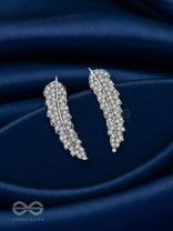 Feathered Finesse- Statement Embellished Earrings 