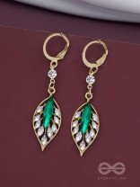 Lush Leaflets - Golden Embellished Earrings
