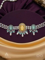 Divitmat - The Heavenly Skies - Stone And Beads Hand Embroidered Neckpiece