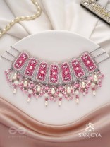 Bhavaneri- Dance In The Heaven- Pearls, Cutdana And Beads Hand Embroidered Choker Neckpiece