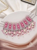 Bhavaneri- Dance In The Heaven- Pearls, Cutdana And Beads Hand Embroidered Choker Neckpiece