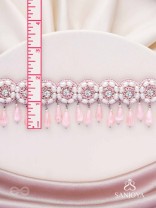 Aravindini - The Love Rose - Stone, Beads And Glass Drops Hand Embroidered Neckpiece