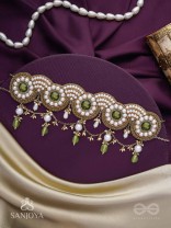 Pradavya - The Goddess Glamour - Stones, Beads And Pearls Hand Embroidered Neckpiece
