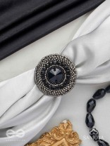 Amavasya - The New Moon Night - Stone And Beads Hand Embroidered Ring