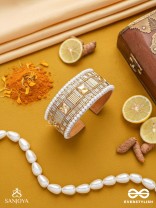 Sthagara - The Golden Hour - Stone, Cutdana And Beads Hand Embroidered Cuff Bracelet