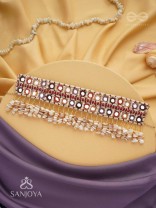 Revata - Hues Of Ocean - Mirror And Resham Hand Embroidered Neckpiece