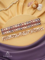 Revata - Hues Of Ocean - Mirror And Resham Hand Embroidered Neckpiece