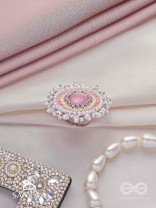 Anushayin- The Budding Faith- Stone, Beads And Sequins Hand  Embroidered Stud Ring