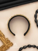 Madhya - In Between Night - Beads And Resham Hand Embroidered Bangle