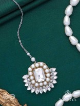 Adrisara - Essence Of Stones - Stones Hand Embroidered Maangtika