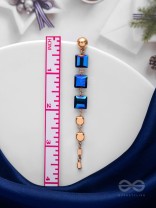 The Indigo Night- Classy Blue And Golden Earrings