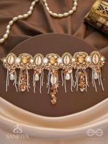 Sankhika- Coastal Gleam - Beads, Shells And Stone Hand Embroidered Neckpiece