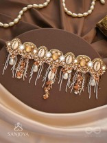 Sankhika- Coastal Gleam - Beads, Shells And Stone Hand Embroidered Neckpiece