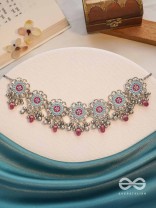 The Rosy Skies - Enamelled Oxidised Neckpiece