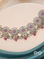 The Rosy Skies - Enamelled Oxidised Neckpiece