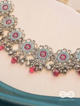 The Rosy Skies - Enamelled Oxidised Neckpiece