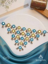 Parigha - The Cloud Line - Beads And Mirror Hand Embroidered Oxidised Neckpiece