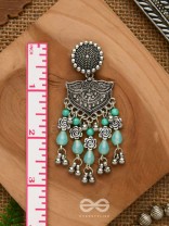 The Ocean Goddess- Glass Drops And Beads Oxidised Earrings