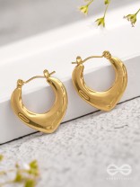 Tipsy Twilight  - Golden Stainless Steel Earrings With Anti-Tarnish Coating