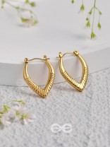 Shimmer Drops - Golden Stainless Steel Earrings With Anti-Tarnish Coating
