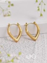 Shimmer Drops - Golden Stainless Steel Earrings With Anti-Tarnish Coating