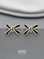 Knotty  And Nice - Golden Embellished Studs (Black)