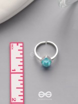 Sky Shower Droplet - Blue Enamelled Ring 