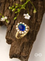 The Luminescent Loop - Golden Embellished Ring (Adjustable)